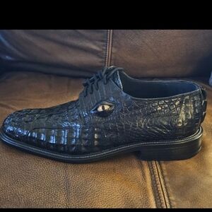Men's Black Crocodile Dress Shoes